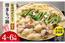 【全10回定期便】厳選国産牛 博多もつ鍋 みそ味セット 6人前＜博多の味本舗＞那珂川市 もつ鍋 博多 もつ鍋 鍋 [GAE044]