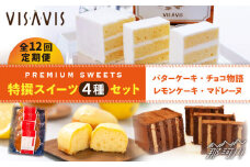 【全12回定期便】VISAVIS 菓子 4種セット 計9点＜株式会社シークス＞那珂川市 ケーキ お菓子 焼き菓子 VISAVIS ヴィザヴィ バターケーキ [GAU012]