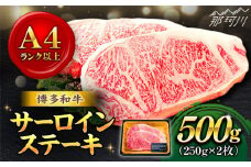 【溢れる肉汁と濃厚な旨味】博多和牛 サーロイン ステーキセット 500g（250g×2枚）＜株式会社MEAT PLUS＞那珂川市 ステーキ サーロイン 牛肉 肉 黒毛和牛 国産 [GBW002]