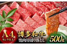 【和牛の旨味を堪能！】博多和牛 焼肉用 500g＜株式会社MEAT PLUS＞那珂川市 牛肉 焼肉 肉 黒毛和牛 国産 [GBW003]