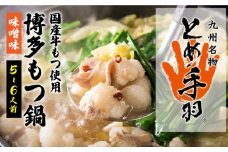 【自宅で楽しむ本場の味】九州名物 とめ手羽 博多 もつ鍋 味噌味 5-6人前＜株式会社フェリックス＞那珂川市 鍋 もつ鍋 博多もつ鍋 [GCE002]
