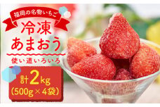 福岡産 冷凍 あまおう 2kg（500g×4袋）＜南国フルーツ株式会社＞那珂川市 フルーツ 果物 イチゴ 苺 あまおう いちご [GCD006]
