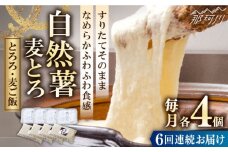 【全6回定期便】那珂川市産 自然薯 自然薯 麦とろ セット（4人前）＜自然薯王国＞那珂川市 自然薯とろろ とろろ 自然薯 [GAH010]