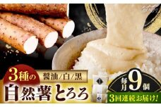 【全3回定期便】那珂川産 自然薯 自然薯 とろろ 味くらべセット 計9個（3種類×3個）＜自然薯王国＞那珂川市 自然薯とろろ とろろ 自然薯 [GAH012]