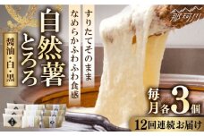 【全12回定期便】那珂川産 自然薯 とろろ 味くらべセット 計9個（3種類×3個）＜自然薯王国＞那珂川市 自然薯とろろ とろろ 自然薯 [GAH014]