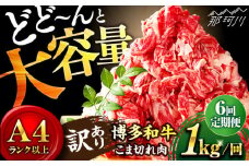 【全6回定期便】【たっぷり大容量！】博多和牛 切り落とし 1000g（500g×2P）＜株式会社MEAT PLUS＞那珂川市 切り落とし 切落し 牛肉 肉 黒毛和牛 国産[GBW014]