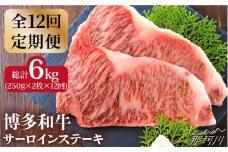 【全12回定期便】【溢れる肉汁と濃厚な旨味】博多和牛サーロインステーキセット 500g（250g×2枚）＜株式会社MEAT PLUS＞那珂川市 ステーキ サーロイン 牛肉 肉 黒毛和牛 国産[GBW018]