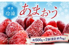 福岡県産 博多冷凍あまおう 約500g×2袋 合計約1kg＜株式会社H&Futures＞那珂川市 フルーツ 果物 イチゴ 苺 あまおう いちご[GDS005]