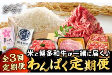 【全3回定期便】米と博多和牛が同じ月に届く♪わんぱく定期便 那珂川市 [GZZ005]