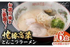 【全6回定期便】 焼豚高菜生ラーメン とんこつラーメン 6食セット＜ワイエスフード株式会社＞那珂川市 [GEM003]