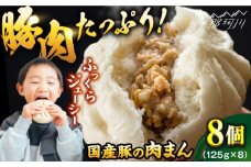 国産豚の美味しい肉まん（豚まん）8個セット＜株式会社MEATPLUS＞那珂川市 肉まん お惣菜 豚まん [GBW140]