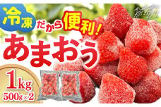 【福岡スイーツ自然の贈り物】かわいい化粧箱入り！！福岡県産冷凍あまおう合計1kg（500g×2袋）＜株式会社BeerO’Clock＞那珂川市 [GES009]
