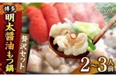 博多明太醤油もつ鍋セット(2～3人前)＜株式会社ベネフィス＞那珂川市 [GED041]