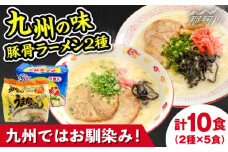 九州の味豚骨ラーメン2種×5食セット（合計10食）（うまかっちゃん5食・屋台ラーメン5食）那珂川市 [GDW054]