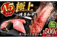 【全6回定期便】極上 博多和牛 A5ランク サーロイン ステーキ 250g×2枚  ＜KRAZY MEAT＞ 那珂川市 [GFQ015]