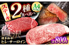 博多和牛【A4〜A5】ヒレ150g×2枚、サーロイン250g×2枚　計800g ＜木村食品＞ 那珂川市 [GFS017]