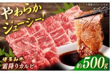 博多和牛　霜降りカルビ　約500g＜一般社団法人地域商社ふるさぽ＞ 那珂川市 [GBX119]