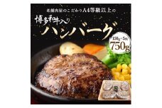 ハンバーグ A4等級以上 博多和牛 入り ハンバーグ 150g×5枚 約750g [対海食品（肉の駅KING） 福岡県 宇美町 um40azo690000] A4 和牛 冷凍 個包装