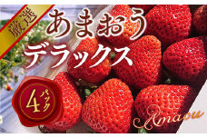 【期間限定発送】 いちご あまおう デラックス 4p [THE FARM_strawberry 福岡県 宇美町 um40azo780001] イチゴ 苺 フルーツ 果実 甘い 小分け