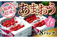 【期間限定発送】 いちご あまおう 福岡産 春 8パック [南国フルーツ 福岡県 宇美町 um40azo970004] 先行予約 イチゴ 苺 フルーツ 果物 果実 甘い 小分け あまい