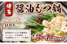 もつ鍋 博多醤油もつ鍋 3～4人前 セット [MEAT PLUS 福岡県 宇美町 um40azp010013] モツ鍋 もつなべ 福岡 博多 鍋