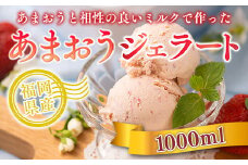 いちご アイス 濃厚 あまおう ジェラート 1000ml [南国フルーツ 福岡県 宇美町 um40azo970017] イチゴ 苺 フルーツ 果実 甘い デザート 1L