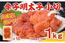 訳あり 明太子 辛子明太子 小切 100g 10p 計1kg [MEAT PLUS 福岡県 宇美町 um40azp010021] 明太子 めんたいこ 博多 ご飯のお供 おつまみ