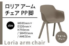 椅子 おしゃれ ロリア アームチェア ウォームグレー PP脚 P3003-1WJ [アダル 福岡県 宇美町 um40azo830047] いす イス オシャレ ベンチ 家具 インテリア グレー