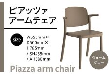 椅子 おしゃれ ピアッツァ アームチェア ウォームグレー P3002-1WJ [アダル 福岡県 宇美町 um40azo830067] いす イス オシャレ ベンチ 家具 インテリア グレー
