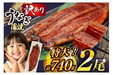 うなぎ 訳あり 鰻 蒲焼 特大 2尾 計約740g 不揃い 規格外 小分け [大黒物産 福岡県 宇美町 um40bak830009] タレ 山椒付 茶葉蒸し ウナギ うなぎ蒲焼 鰻蒲焼き 蒲焼き かば焼き 真空パック 個包装 冷凍 unagi
