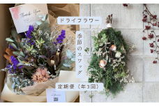 ドライフラワー季節のスワッグ定期便（年３回）（花材おまかせ・白・グリーン、ピンク、おまかせ）の3種よりランダムにお届け XY003