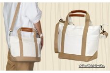 ワックス ショルダートートバッグ 帆布 本革持手 2way バッグ S ナチュラル/ベージュ WZ014-3