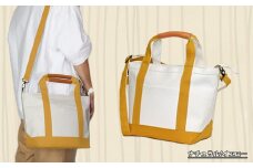 ワックス ショルダートートバッグ 帆布 本革持手 2way バッグ S ナチュラル/イエロー WZ014-4