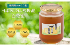 日本蜜蜂「ささぐり里山のはちみつ」（百花蜜）1000g AA002