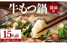 牛もつ鍋 醤油味 15人前（3人前×5セット） PE003