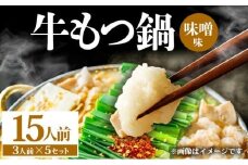 牛もつ鍋 味噌味 15人前（3人前×5セット） PE007