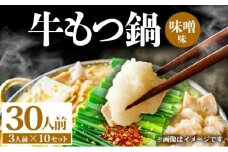 牛もつ鍋 味噌味 30人前（3人前×10セット） PE008