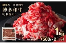 博多和牛切り落とし1kg（500g×2パック）PE013 | 牛肉 牛 肉 国産 九州産 博多和牛 切り落とし 肉 1kg 黒毛和牛 霜降り 和牛 冷凍 すき焼き 牛丼 肉じゃが 焼肉 しゃぶしゃぶ