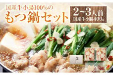 国産 牛 もつ鍋 セット 2～3人前 国産牛 小腸 カット 400g にんにく 唐辛子 和風だし 鍋 おかず 家飲み 宅飲み 惣菜 冷凍 化粧箱 送料無料