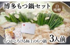 博多もつ鍋セット 3人前（白味噌味）  お取り寄せグルメ お取り寄せ 福岡 お土産 九州  福岡土産 取り寄せ グルメ  福岡県