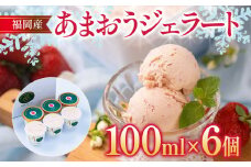 福岡産 あまおうジェラート 100ml×6個 あまおう イチゴ いちご ジェラート スイーツ 果物 フルーツ アイス 送料無料 高級 お返し プレゼント 御見舞 お取り寄せ ストロベリー 苺