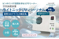 空気除菌装置「ライトニックＵＶ・パーソナル車載セット」（ピンク） UV パーソナル 車 車載 小型 コンパクト 卓上 除菌 ウイルス 対策 脱臭 PM2.5 花粉 日本製 オフィス デスク ハウスダスト 福岡 志免
