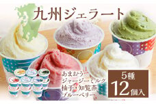 Alvo 九州ジェラート12個セット ジェラート アイス スイーツ 5種 12個入 あまおう ジャージーミルク 柚子 知覧茶 ブルーベリー 各90ml なめらか 濃厚 カップ デザート 冷凍 セット 詰め合わせ