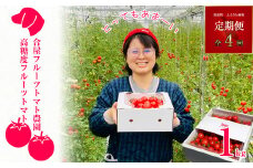 【 定期便 全4回 】【合屋フルーツトマト農園】 大人気！とっても 甘い 高糖度 フルティカトマト 定期便 1kg×4回 計4kg GY005-1