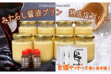 【須恵町コラボ】 カネシチの みたらし 醤油プリン と 仙之助の 熟成塩プリン 詰め合わせ セット 8個 PA007-1