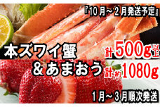 BD019.冬を満喫！あまおう（１０８０g）・カニ（５００g）セット