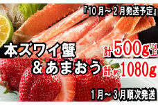 BD019.冬を満喫！あまおう（１０８０g）・カニ（５００g）セット