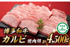 JB030.博多和牛カルビ焼肉（定期便：全６回）