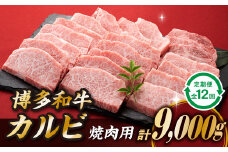 K037.博多和牛カルビ焼肉（定期便：全１２回）