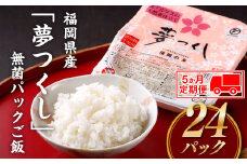 EE012.【定期便】福岡県産「夢つくし」無菌パックご飯(２４パック)×５ヶ月送付